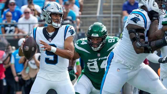 Carolina Panthers quarterback Bryce Young.